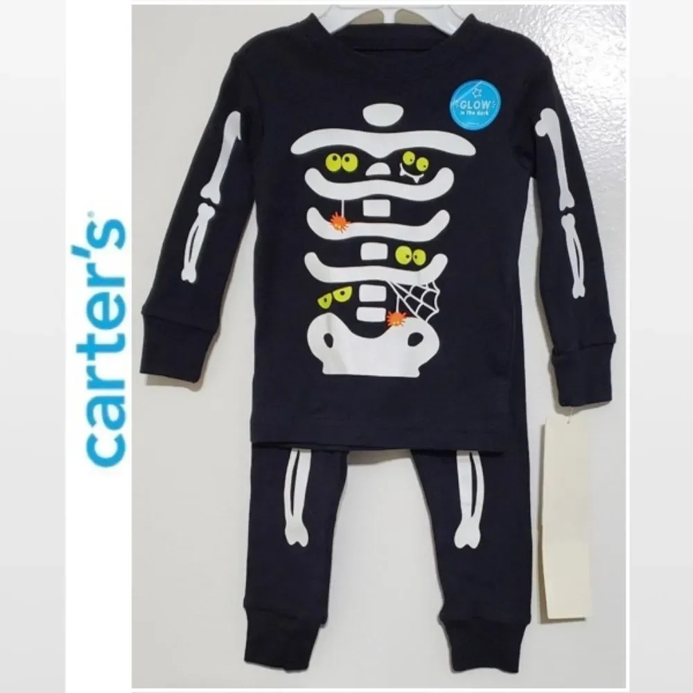 New Baby Kid Halloween Skeleton 2 Piece Set 12 Months